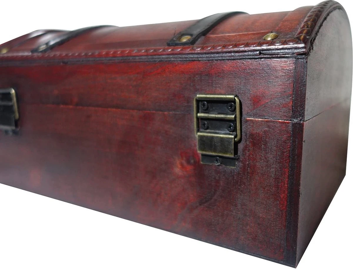 Schatkist - Houten Kist, Piratenkist, Geschenkdoos, Afsluitbaar Met Deksel En Slot Met Sleutel, Schatkist 30 X 20 X 15 Cm Groot 7 Schatkist - Houten Kist, Piratenkist, Geschenkdoos, Afsluitbaar Met Deksel En Slot Met Sleutel, Schatkist 30 X 20 X 15 Cm Groot - Afbeelding 5