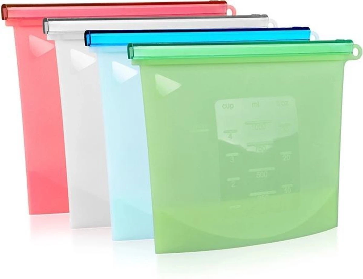 Merkloos Vershoudzakken Food Savers - Diepvrieszakken Vrieszakken Invrieszakken - Duurzaam Voedsel Bewaren - Siliconen - Herbruikbaar - Bewaarzakken - Lekvrij - BPA Vrij - Foodsavers - Fresh Bags - 3+1 Gratis 3 Merkloos Vershoudzakken Food Savers - Diepvrieszakken Vrieszakken Invrieszakken - Duurzaam Voedsel Bewaren - Siliconen - Herbruikbaar - Bewaarzakken - Lekvrij - BPA Vrij - Foodsavers - Fresh Bags - 3+1 Gratis