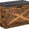 Songmics Schoenbank, Zitkist, Opbergkast, Met Bekleding, 76 X 40 X 48 Cm, Landhuisstijl, Vintage Bruin LHS056X01 -Thuisopslag 1200x923 9