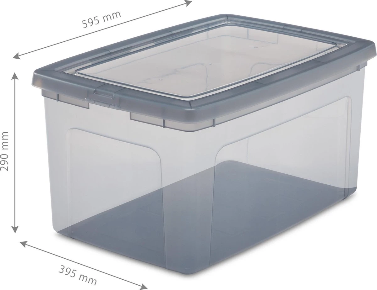 IRIS Modular Clear OpbergBox - 50L - 3 Stuks - Grijs 5 IRIS Modular Clear OpbergBox - 50L - 3 Stuks - Grijs - Afbeelding 3