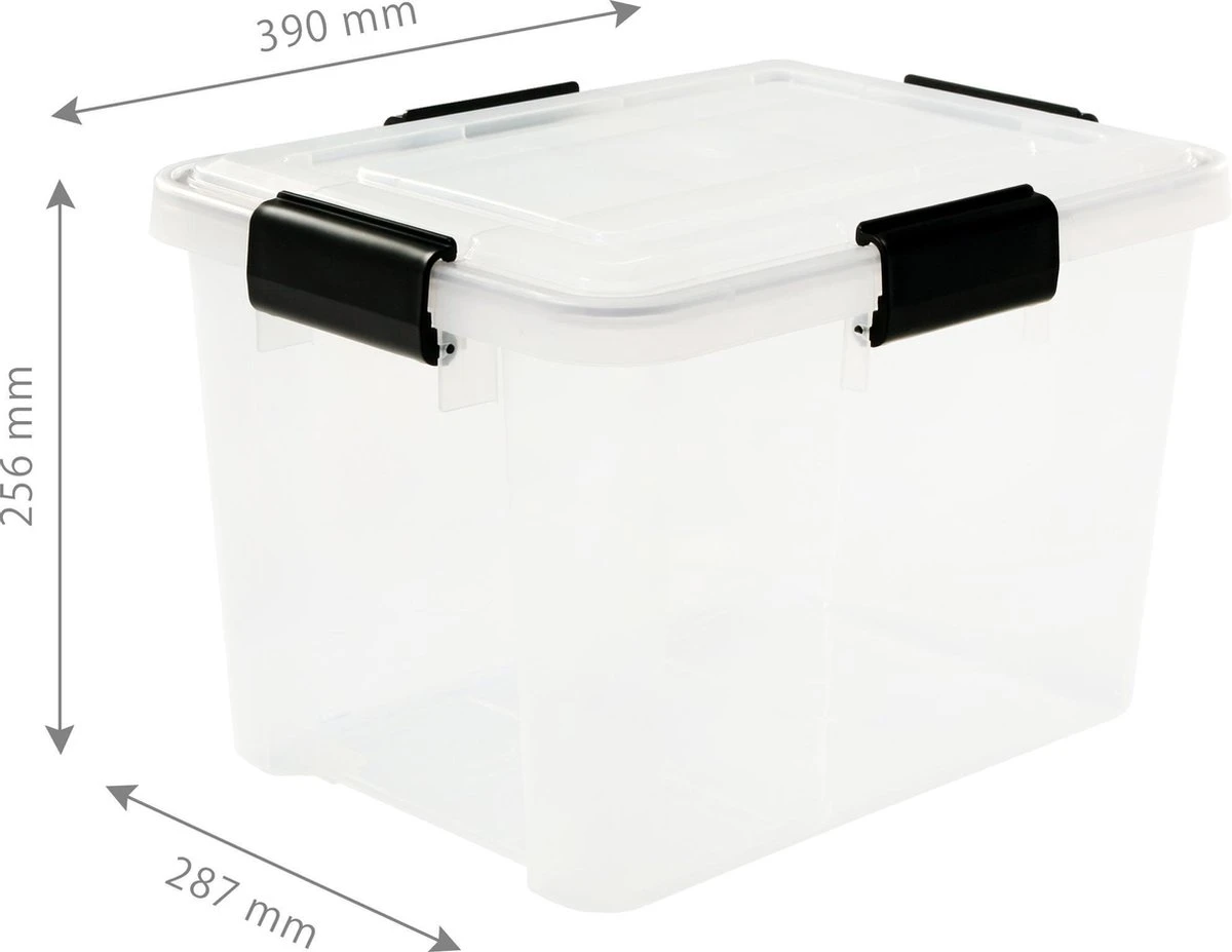IRIS Airtight Box Opbergbox - 20L - 3 Stuks - Transparant/Zwart 5 IRIS Airtight Box Opbergbox - 20L - 3 Stuks - Transparant/Zwart - Afbeelding 3