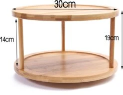 Merkloos Decopatent® Kruidenrek / Fruitschaal Bamboe - Rond - Kruiden Carrousel - Draaibaar - Staand Bamboe Specerijenrek Draaiplateau - Fruitrek -Thuisopslag 1200x931