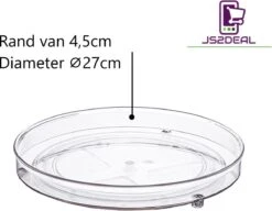 Draaiplateau Transparant ⌀ 27cm Lage Rand 4,5cm - Keuken Organisator - Kruiden Draaiplateau - Badkamer Organisator - Lazy Susan -Thuisopslag 1200x932