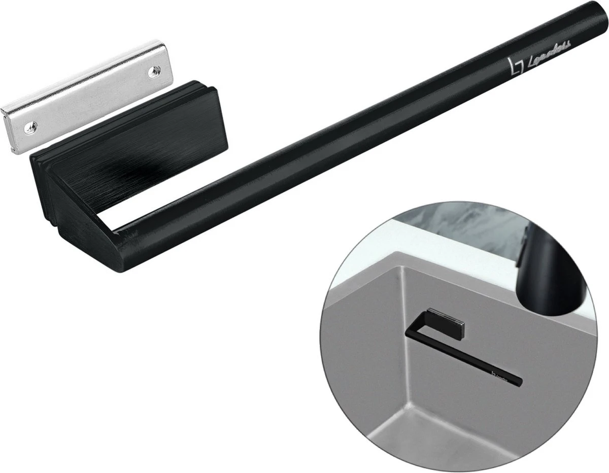 Lopoleis Vaatdoekhouder Magnetisch Zwart – RVS – Keuken Organizers – Keuken Accessoires - Aanrecht Organiser 3 Lopoleis Vaatdoekhouder Magnetisch Zwart – RVS – Keuken Organizers – Keuken Accessoires - Aanrecht Organiser