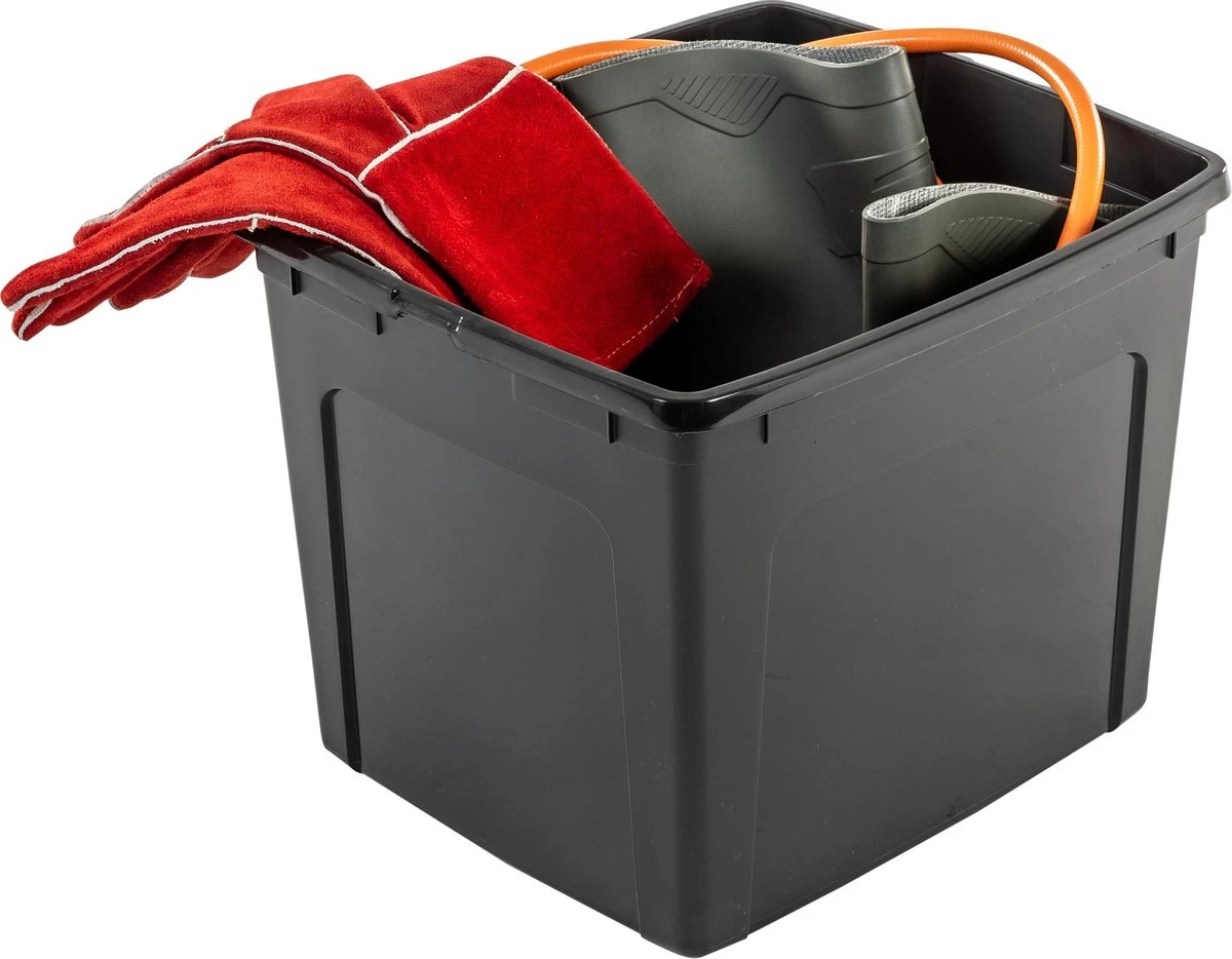 Iris Ohyama Modular Clearbox Opbergbox - 30L - Kunststof - Zwart/Grijs - Set Van 3 4 Iris Ohyama Modular Clearbox Opbergbox - 30L - Kunststof - Zwart/Grijs - Set Van 3 - Afbeelding 2