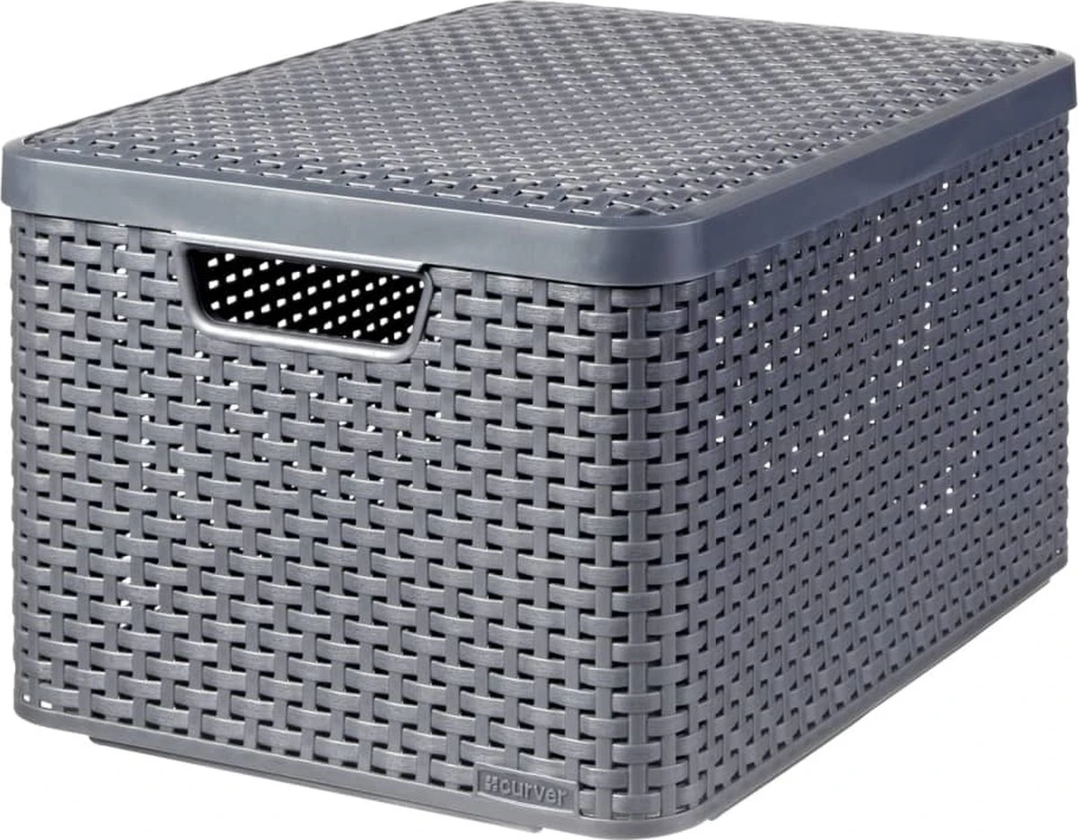 Curver Style Mand L - 30L - Antraciet Met Deksel 9 Curver Style Mand L - 30L - Antraciet Met Deksel - Afbeelding 7