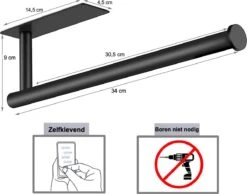 Keukenrolhouder Hangend Keuken Accessoires Keukenpapier Houder Zwart RVS -Thuisopslag 1200x941 1