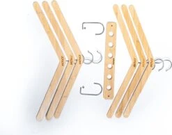 JoFlow® 6-in-1 Kledinghanger | INCLUSIEF 6 Klerenhangers | Ruimtebesparende Antislip Klerenhanger Hout Bamboe | Hang Tot Wel 6 Kledingstukken Op! -Thuisopslag 1200x941 4