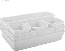 Lade Organizer | Organizer Set Van 8 Bakken - Bestekbak Ladeverdeler Ladebak Organiser Lade Inzet Bak Opbergbak Houder Verdeling | Lade Verdeler Voor Keuken En Bureau | Badkamer | Lade Bakjes | Make Up Organizer | Wit | -Thuisopslag 1200x943 1