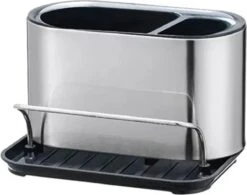 Framehack Gootsteen Organizer Voor Keuken Accessoires - RVS – Aanrechtbakje – Aanrecht Organizer - Vaatdoekhouder – Roestvrij Staal- Grijs -Thuisopslag 1200x949 2