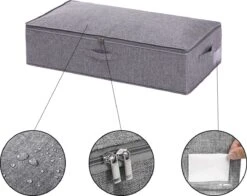 Bed Organizer Met Verharde Bodem - 2 Stuks - Ruime Opbergzakken Voor Kleding En Dekbedden - Grijs - Opbergtassen Voor Onder Je Bed -Thuisopslag 1200x952 5