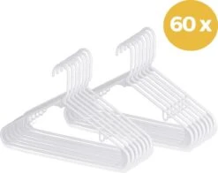 LifeGoods Kledinghangers - 30 Stuks - Broeklat - Plastic - Wit