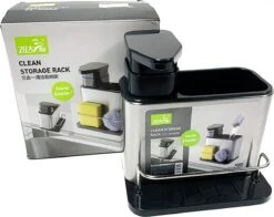 Merkloos Gootsteen Organizer - Vaatdoekhouder - Afdruipbakje - Keuken Organizers - RVS - Zeepdispenser - RVS Aanrecht Organiser - RVS Zeepdispenser -Thuisopslag 1200x953 5