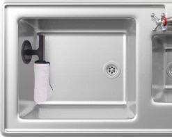 Believe Vaatdoekhouder Met Gratis Eco-Vriendelijke Vaatdoek - Aanrecht Organiser Met Plaksticker - Gootsteen Organizer - Zwart -Thuisopslag 1200x957 2