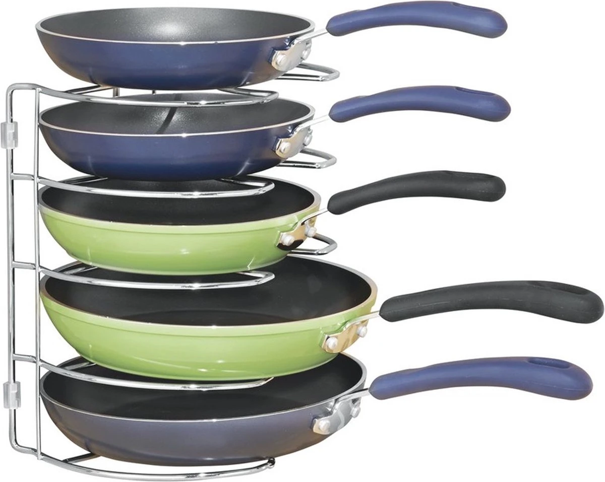 IDesign Koekenpannenrek Verticaal Of Horizontaal - Zilver 3 IDesign Koekenpannenrek Verticaal Of Horizontaal - Zilver