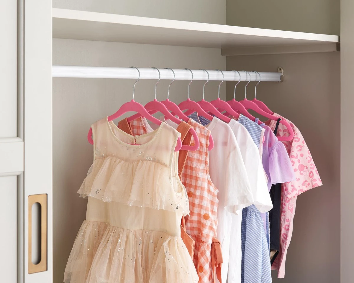 ACAZA 20 Stuks Kinder Kledinghangers Met Fluwelen Bekleding - Kledinghangers Voor Kindjes Of Babies - Roze 6 ACAZA 20 Stuks Kinder Kledinghangers Met Fluwelen Bekleding - Kledinghangers Voor Kindjes Of Babies - Roze - Afbeelding 4