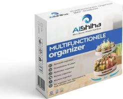 AlShiha® Organizer - Draaiplateau - 2 Laags Wit- Aanrecht Organizer- Badkamer Organizer - Aanrecht Organiser - Opbergrek - Make Up Organizer - Kruidenrek - Kast Organizer - Kruidenrek - Keukenkast - Keuken Organizers -Thuisopslag 1200x969 6