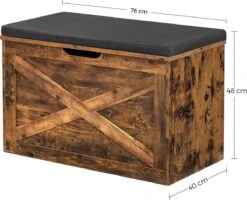 Speelgoedkist, Schoenenbank, Zitkist, Opbergkast, Zwart Vintage Bruin -Thuisopslag 1200x971 2