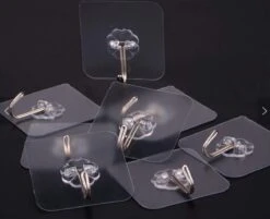 Livono Zelfklevende Ophanghaken- 8 Stuks Zelfklevende Transparant Haakjes - Haken - Badkamer Accessoires - Hanger - Handdoek Haakjes - Zelfklevend - Ophangsysteem - Keuken - Haakjes Ophang -Thuisopslag 1200x978 2