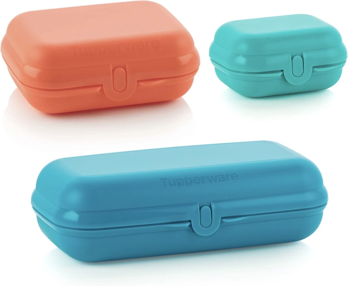 Tupperware Smartclip Set Van 3 (snackdoosjes) 3 Tupperware Smartclip Set Van 3 (snackdoosjes)