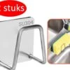 IKSTORE RVS Sponshouder (2 Stuks) - RVS- Zelfklevend - Waterbestendig - Gootsteen Organizer- Vaatdoek Houder - Sponzen Houder 2 IKSTORE RVS Sponshouder (2 Stuks) - RVS- Zelfklevend - Waterbestendig - Gootsteen Organizer- Vaatdoek Houder - Sponzen Houder -Thuisopslag 1200x987 4