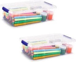 3x Opslagbakjes/organizers Met Deksel 2 Liter 25 Cm Transparant - Opbergbakjes - Organizers/opbergbakken - Woonkamer/badkamer Spullen Opruimen -Thuisopslag 1200x988 7