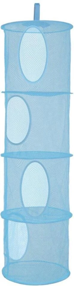 Merkloos Hangende Opberger - Kinderkamer - Opvouwbaar - 4 Vakken - Blauw