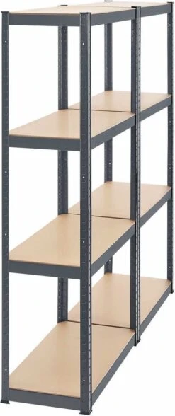 2 Stuks Magazijnstelling / Opbergrek - Easy - 160 X 80 X 40 Cm - Grijs -Thuisopslag 504x1200 1