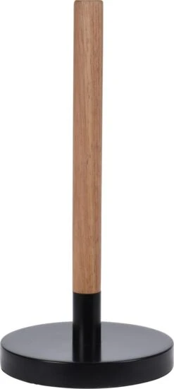 Merkloos Keukenrol/keukenpapierhouder - Zwart - Bamboe - 31 Cm