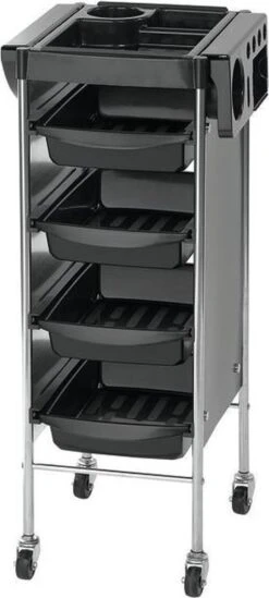 Sibel Kappers Werkwagen Passy Op Wieltjes - Zwart