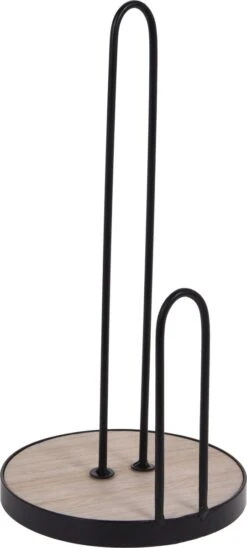 Merkloos Keukenrol/keukenpapierhouder Zwart Met Klem 28 Cm - Keukenbenodigdheden/keukenaccessoires - Keukenrolhouders - Keukenpapierhouders