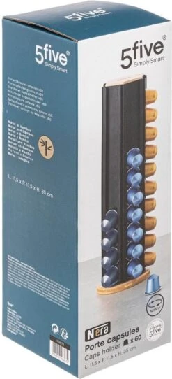 Five® Draaibare Nespresso Cuphouder 60 Stuks - Zwart - Decoratief -Thuisopslag 547x1200