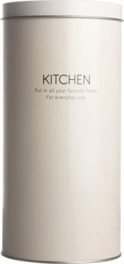 Gusta Voorraadblik - Beige - Metaal - Beschuitbus - Opbergbus - Ø11X22 Cm -Thuisopslag 565x1200