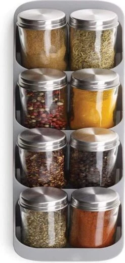 Consumerce® Kruidenrek Voor In De Lade – Geschikt Voor 8 Potjes – Kruidenrek Lade – Kruidenrek Staand – Kruidenrekje – Kruidenrekken – Kruidenrek Voor Kruidenpotjes – Kruiden Lade – Kruidenrek Lade Organizer – Kruidenrek Schuif – Specerijenmolen -Thuisopslag 571x1200