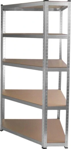 Galwix Stellingkasten - 2 Rechte Rekken + 1 Hoekstelling - 90x30x180 Cm Per Rek – 100% Boutloos - Draagkracht: 1750 Kg - Opbergrekken -Thuisopslag 575x1200 1