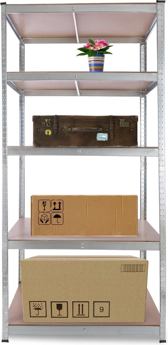 AREBOS Stellingkast - Opbergrek - 5 Planken - 875 Kg Draagkracht - 90x60x200 Cm - Metaal/MDF - Te Gebruiken Als Werkbank 3 AREBOS Stellingkast - Opbergrek - 5 Planken - 875 Kg Draagkracht - 90x60x200 Cm - Metaal/MDF - Te Gebruiken Als Werkbank