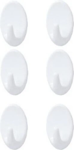 Handdoek Haakjes | Zelfklevende Haakjes | Haakjes Wit | Badkamer Haak | 6 Stuks