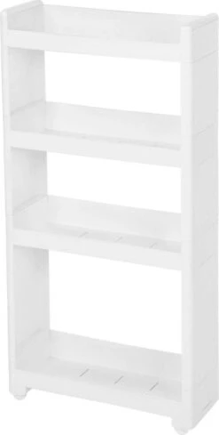 Songmics Smal Opbergrek 4-laags Met Wieltjes - Kunststof - Wit