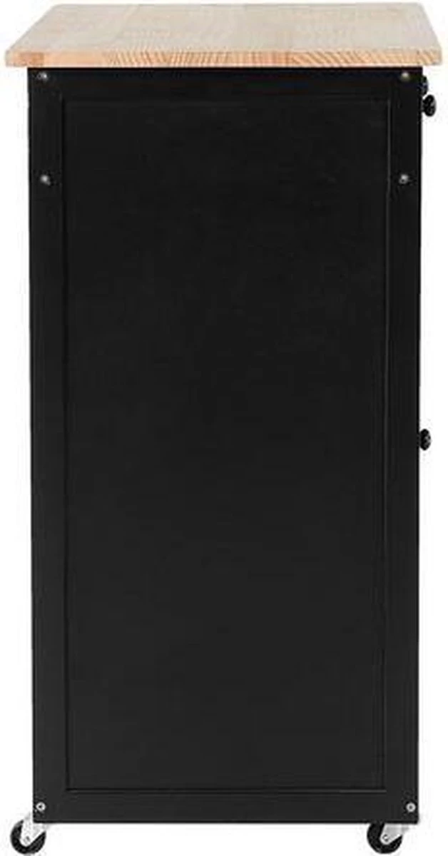 Beliani TRAPANI - Keukentrolley - Zwart - MDF 7 Beliani TRAPANI - Keukentrolley - Zwart - MDF - Afbeelding 5