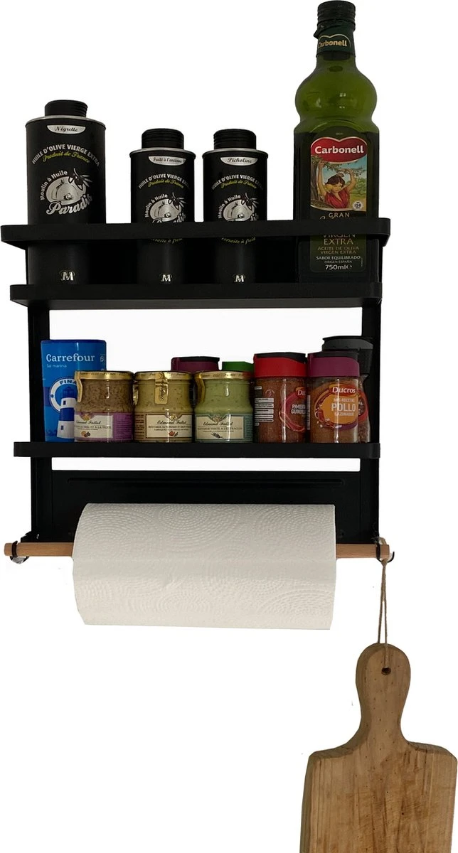 Chefs Cuisine Kruidenrek - Keukenrolhouder - Kruidenrek Ophangbaar - Keuken Organizers - Magnetisch Kruidenrek - Keukenrolhouder Hangend - Keukenrolhouder Zwart 3 Chefs Cuisine Kruidenrek - Keukenrolhouder - Kruidenrek Ophangbaar - Keuken Organizers - Magnetisch Kruidenrek - Keukenrolhouder Hangend - Keukenrolhouder Zwart