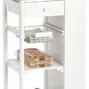Keuken Trolley/kastje Met Uitschuifbare Mandjes, Wijnrek En Plankjes Aan De Zijkant 50 X 86 Cm - Zeller - Woondecoratie - Keuken Accessoires/benodigdheden - Bijzetkastjes - Trolleys -Thuisopslag 646x1200 1