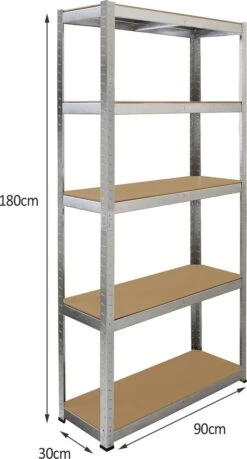 Galwix Stellingkasten - 2 Rechte Rekken + 1 Hoekstelling - 90x30x180 Cm Per Rek – 100% Boutloos - Draagkracht: 1750 Kg - Opbergrekken -Thuisopslag 646x1200 3