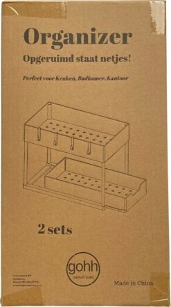 Gohh Ladekast – Keukenkast Organizer - Uitschuifbaar – Opbergen - Zwart - Set Van 2 -Thuisopslag 671x1200