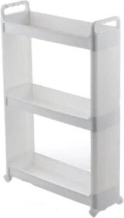Merkloos Decopatent® Smal Keukenrek Opbergrek 3 Laags Op Wieltjes Met Vakken - Smalle Kast - Keukentrolley Met Wielen - Badkamer - Nisrek -Thuisopslag 683x1200 1