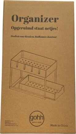 Gohh Ladekast – Keukenkast Organizer - Uitschuifbaar – Opbergen - Zwart -Thuisopslag 686x1200