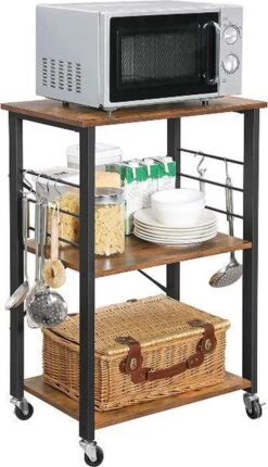 MIRA Home Keukentrolley – Keuken Organizer – Modern – Spaanplaat – Bruin - 60x40x89 -Thuisopslag 690x1200 2