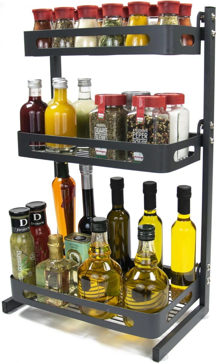 Chefs Cuisine Kruidenrek - Kruidenrek Staand - Keukenrek -aanrecht Organizer - Bureau Organizer - Keuken Organizers - Roestvrij Staal 5 Chefs Cuisine Kruidenrek - Kruidenrek Staand - Keukenrek -aanrecht Organizer - Bureau Organizer - Keuken Organizers - Roestvrij Staal - Afbeelding 3