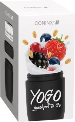 Coninx Yoghurtbeker To Go - Muesli Beker To Go - Lunchbeker - Mueslibeker 640ml (450ml+190ml) - Zwart -Thuisopslag 735x1200 1
