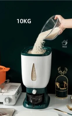 Deluqse Rijst Dispenser - Rijst Container - Grijs - Voedsel Dispenser - Rijst Opbergdoos - Rijst Bewaren - Rijst Opberg Container -Thuisopslag 745x1200