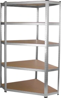 Galwix Stellingkasten - 2 Rechte Rekken + 1 Hoekstelling - 90x30x180 Cm Per Rek – 100% Boutloos - Draagkracht: 1750 Kg - Opbergrekken -Thuisopslag 751x1200 1